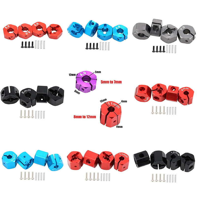 Rc Hobby Track - Aluminium 5/6/7/8/9/10/11/12mm Adapter Sechs kant 12mm